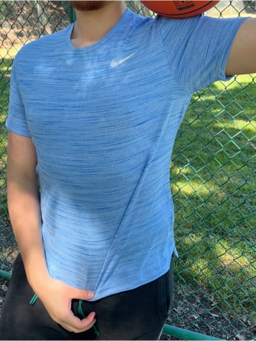 Nike Blue Men Sleeveless Performance RUNNING RUNNER RUN T SHIRT LIGHTWEIGHT - Picture 10 of 11